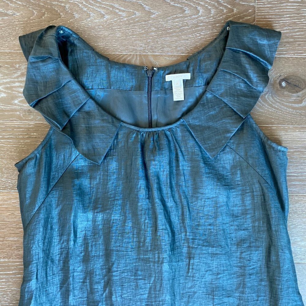 J.Crew Ruffle Linen-Blend Shift Dress | 14 - Picture 3 of 6